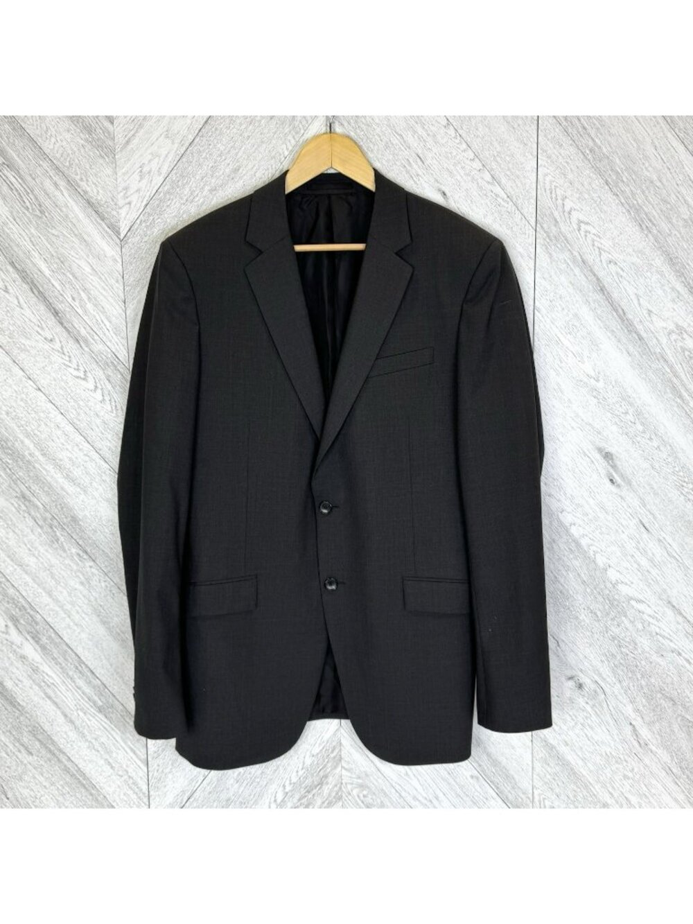 Theory Mens Malcolm New Tailor 2 Blazer Jacket Charcoal Gray Stretch Wool 44L